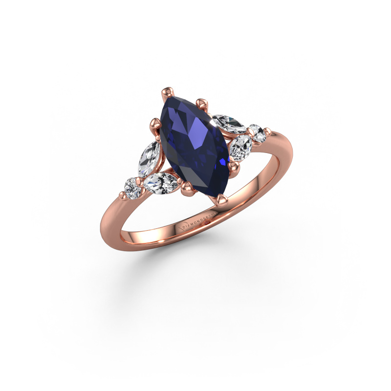 Image of Engagement ring Megan MRQ 585 rose gold Sapphire 11x5.5 mm