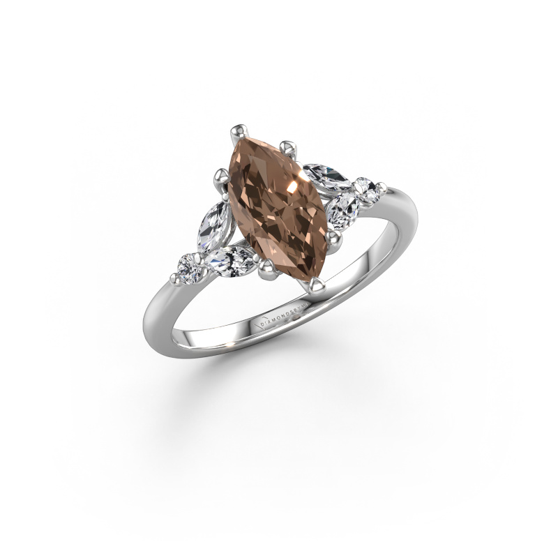 Image of Engagement ring Megan MRQ 585 white gold Brown diamond 1.71 crt