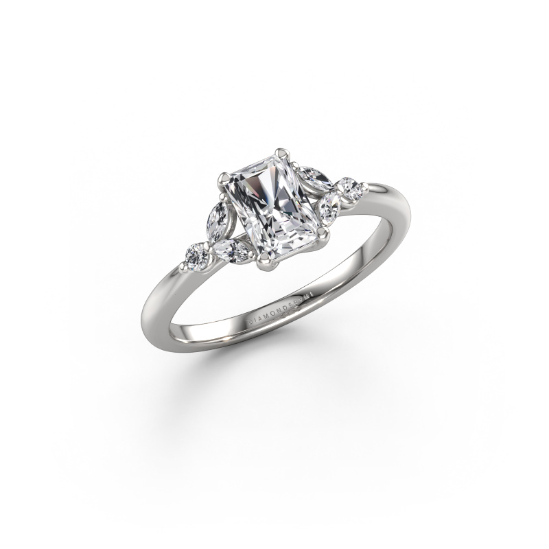 Image de Bague de fiançailles Megan RAD 950 platine Diamant synthétique 0.90 crt