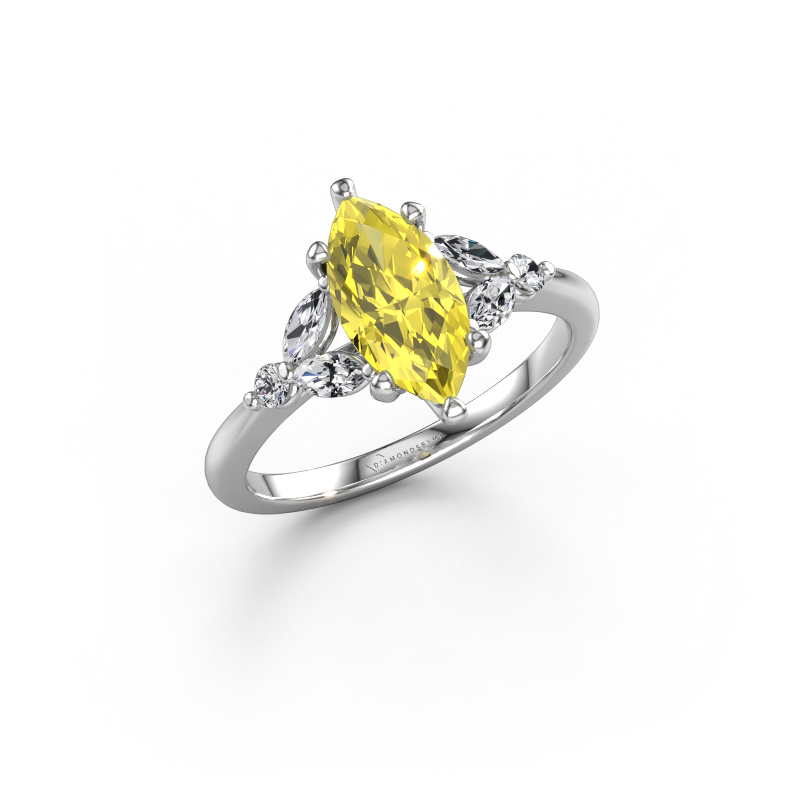 Bild von Verlobungsring Megan MRQ 950 Platin Gelber labordiamant 11x5.5 mm