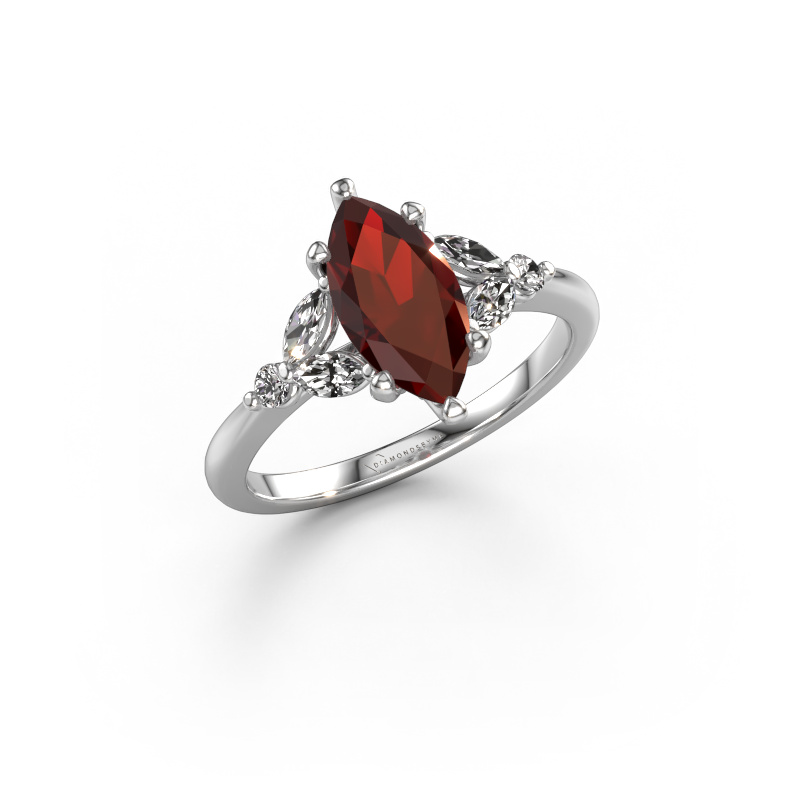 Image of Engagement ring Megan MRQ 950 platinum Garnet 11x5.5 mm