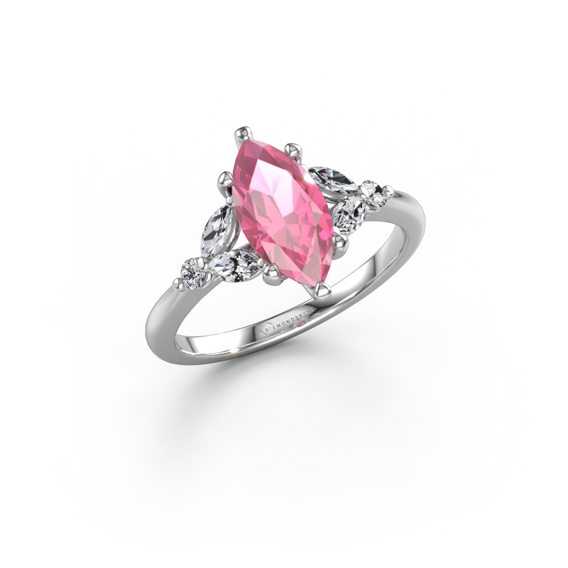 Bild von Verlobungsring Megan MRQ 950 Platin Pink Saphir 11x5.5 mm
