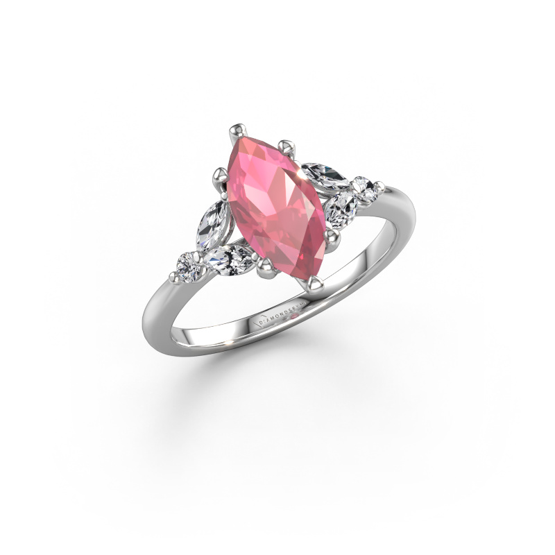 Image of Engagement ring Megan MRQ 950 platinum Tourmaline pink 11x5.5 mm
