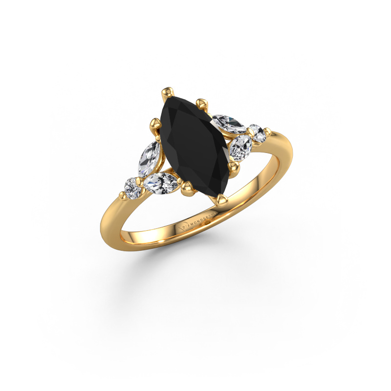 Bild von Verlobungsring Megan MRQ 585 Gold Schwarz Diamant 1.96 crt