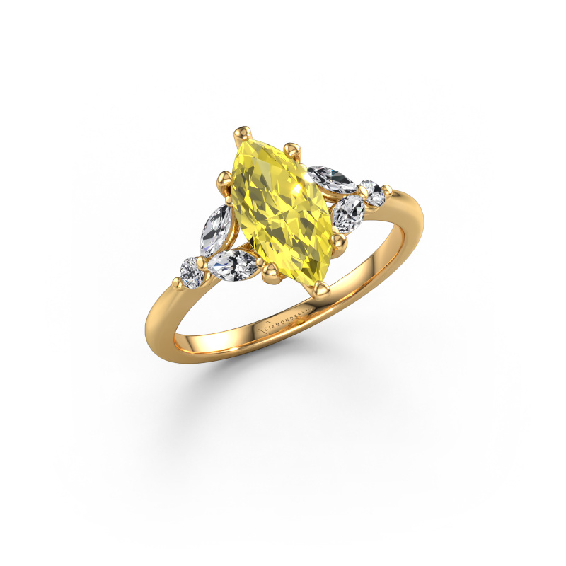 Image de Bague de fiançailles Megan MRQ 585 or jaune Diamants synthétiques jaune 11x5.5 mm