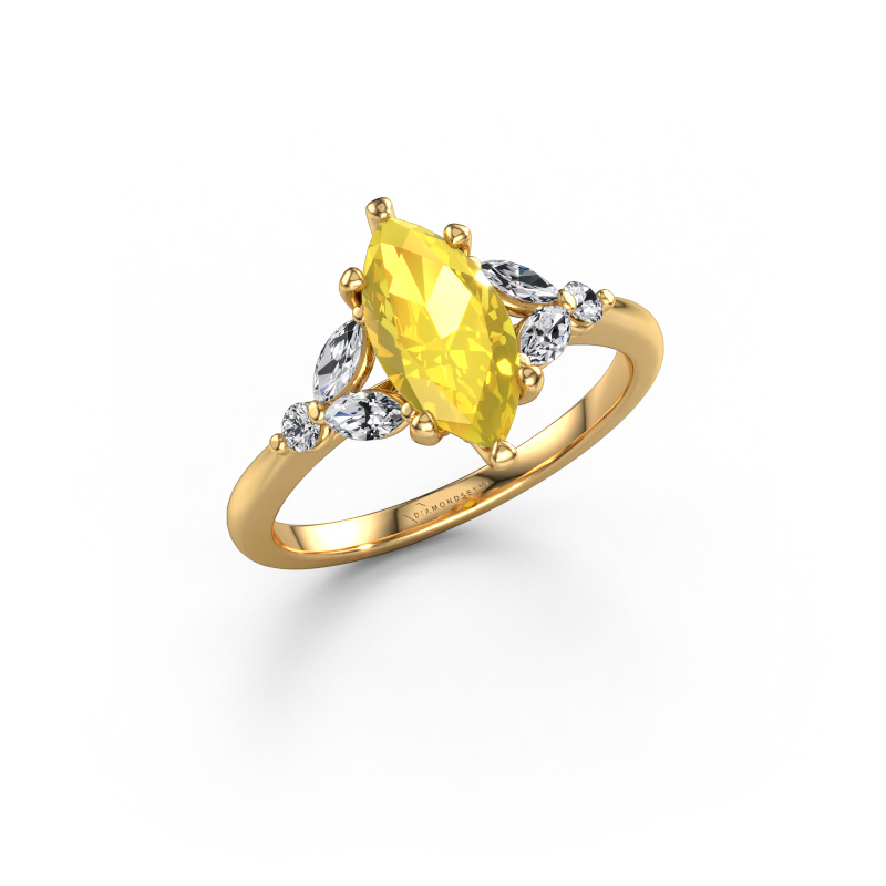 Image de Bague de fiançailles Megan MRQ 585 or jaune Saphir jaune 11x5.5 mm