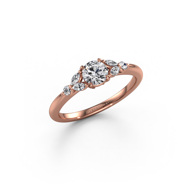 Image of Engagement ring Megan RND 585 rose gold Diamond 0.55 crt
