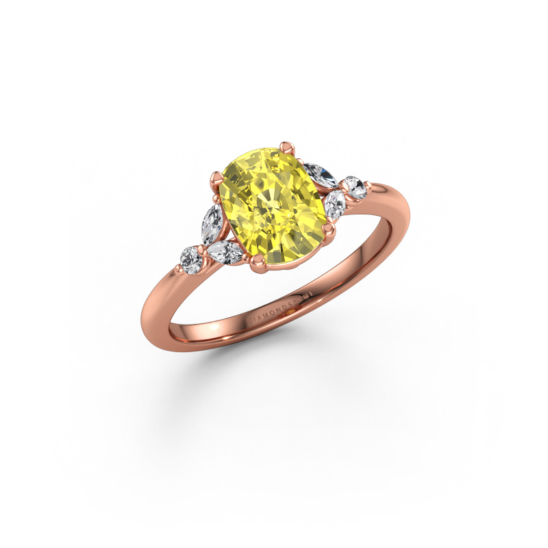 Bild av Förlovningsring Megan CSH 585 roséguld Gul labbodlad diamant 8x6 mm