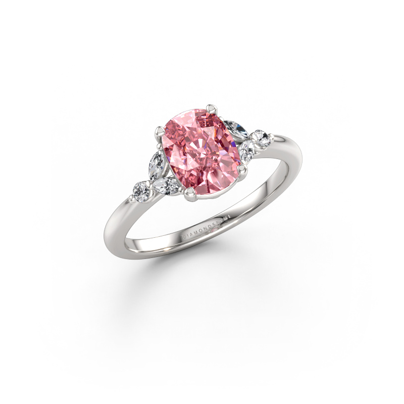 Immagine di Anello di fidanzamento Megan CSH 585 oro bianco Diamante lab grown rosa 8x6 mm