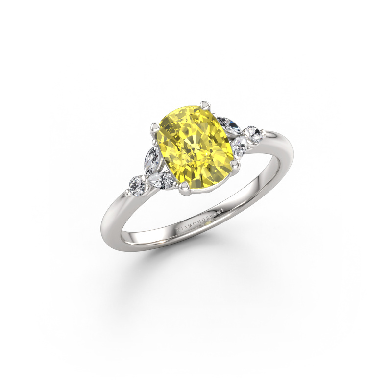 Bild av Förlovningsring Megan CSH 585 vitt guld Gul labbodlad diamant 8x6 mm