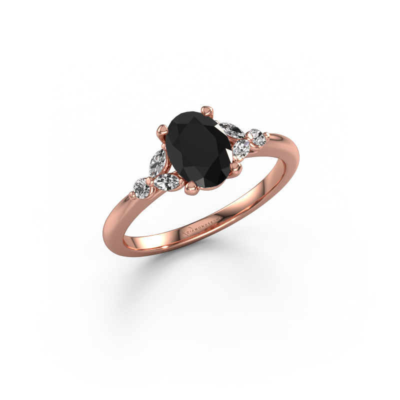 Bild von Verlobungsring Megan OVL 585 Roségold Schwarz Diamant 1.25 crt