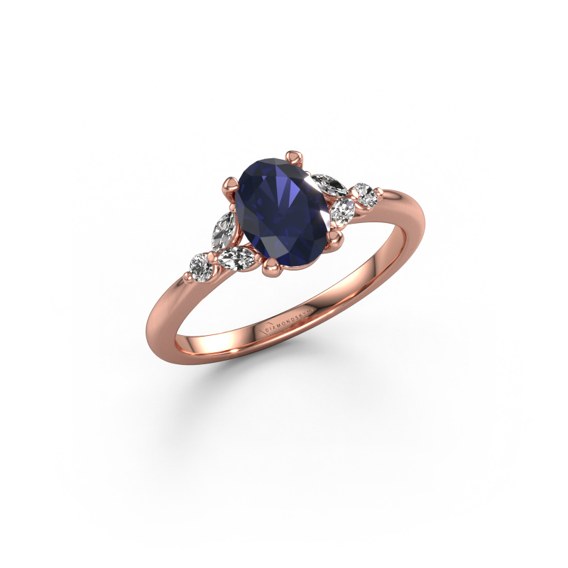 Image of Engagement ring Megan OVL 585 rose gold Sapphire 7,5x5,5 mm