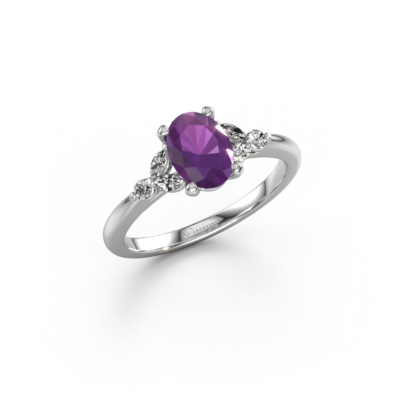 Image of Engagement ring Megan OVL 950 platinum Amethyst 7,5x5,5 mm