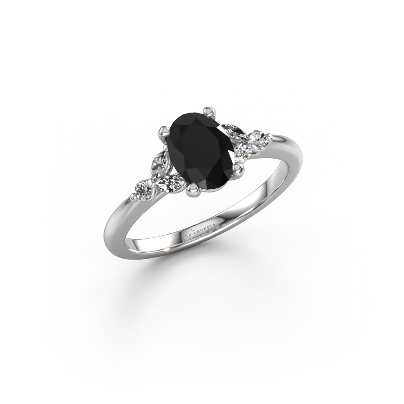 Bild von Verlobungsring Megan OVL 950 Platin Schwarz Diamant 1.25 crt