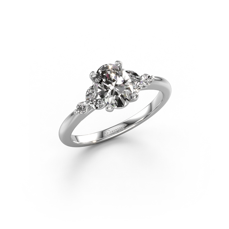 Image of Engagement ring Megan OVL 950 platinum Lab-grown diamond 0.95 crt