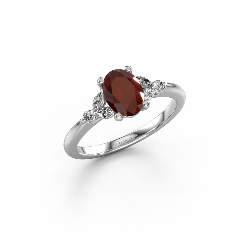Image of Engagement ring Megan OVL 950 platinum Garnet 7,5x5,5 mm
