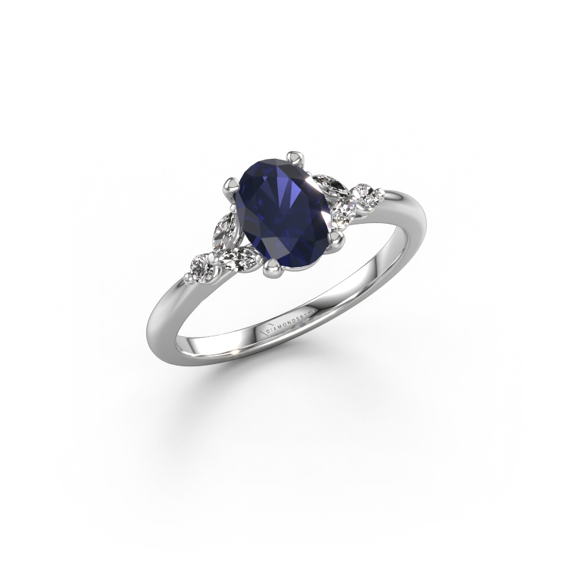Image of Engagement ring Megan OVL 950 platinum Sapphire 7,5x5,5 mm