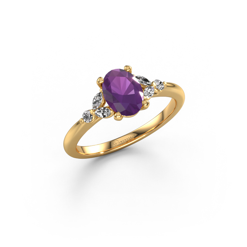 Bild von Verlobungsring Megan OVL 585 Gold Amethyst 7,5x5,5 mm