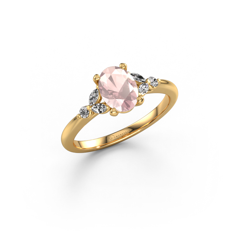 Bild von Verlobungsring Megan OVL 585 Gold Morganit Champagner 7,5x5,5 mm