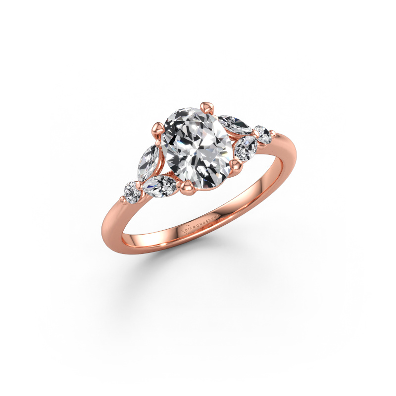 Immagine di Anello di fidanzamento Megan OVL 585 oro rosa Diamante 1.56 crt