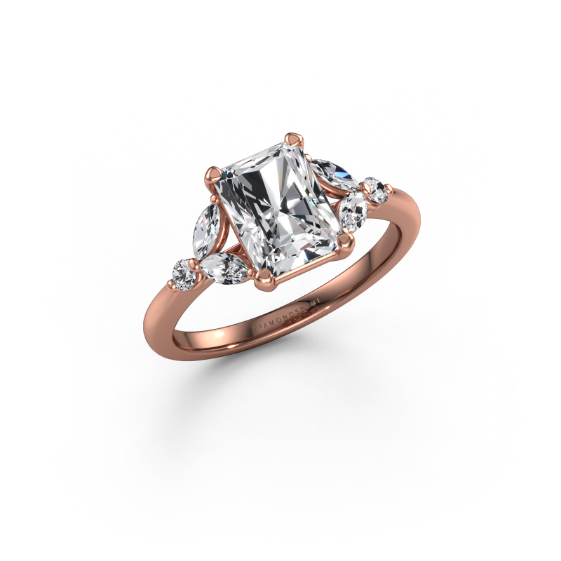 Image de Bague de fiançailles Megan RAD 585 or rose Diamant synthétique 2.21 crt