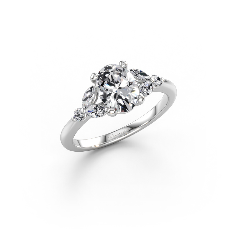 Immagine di Anello di fidanzamento Megan OVL 950 platino Diamante lab grown 1.56 crt