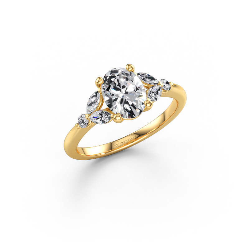 Bild av Förlovningsring Megan OVL 585 gult guld Diamant 1.56 crt