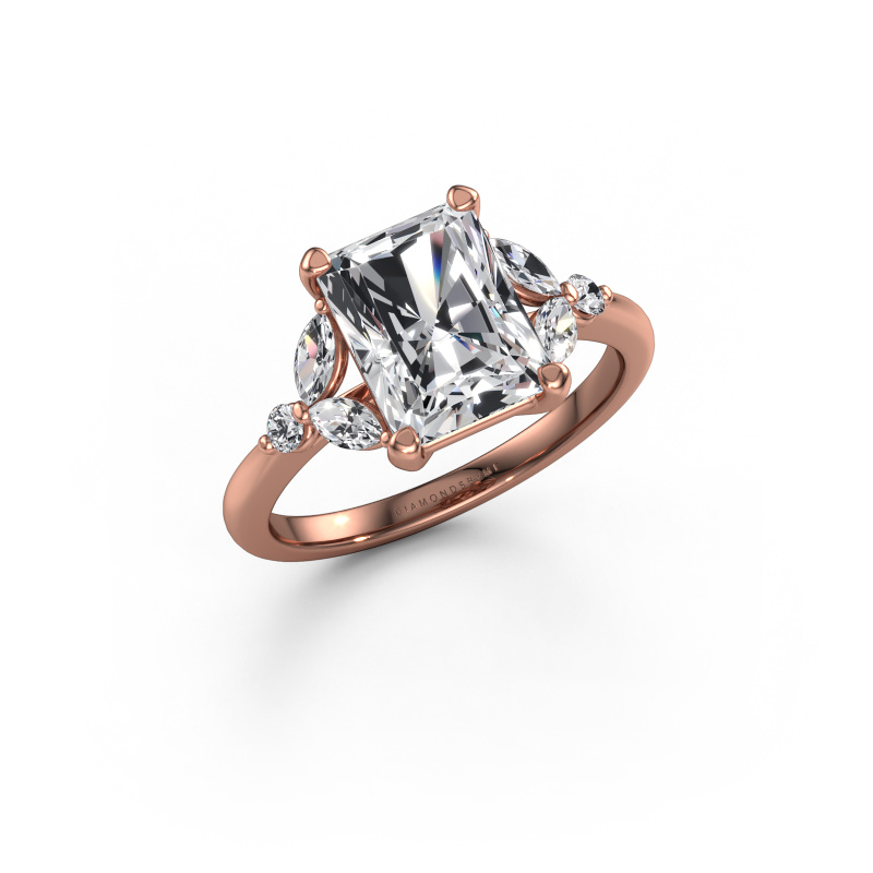 Image of Engagement ring Megan RAD 585 rose gold Lab grown diamond 2.96 crt