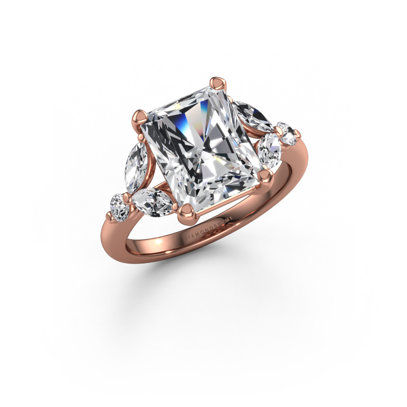 Image de Bague de fiançailles Megan RAD 585 or rose Diamant synthétique 4.18 crt