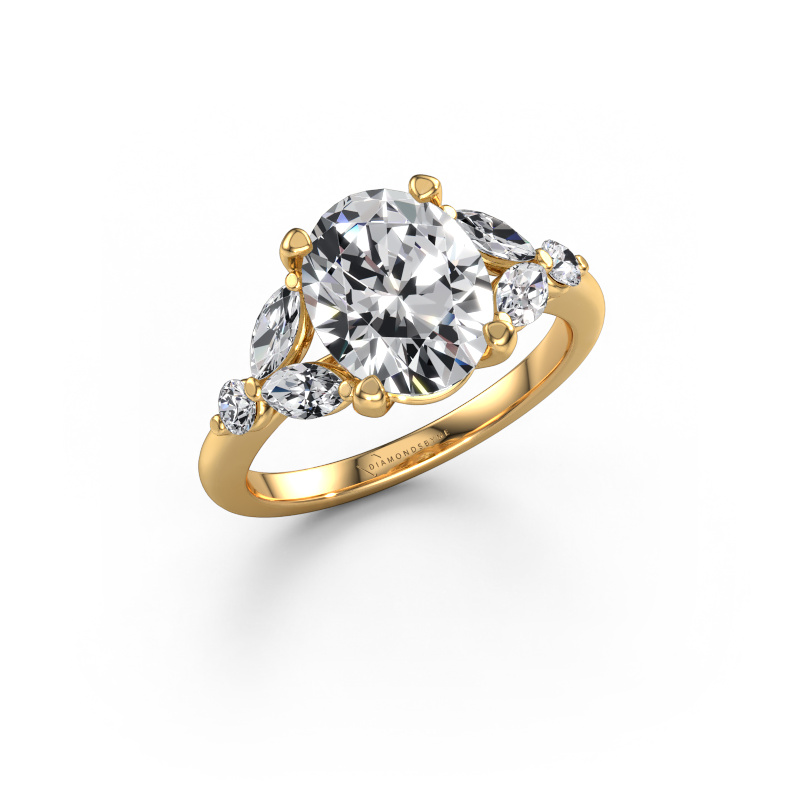 Image of Engagement ring Megan OVL 585 gold Lab grown diamond 3.38 crt