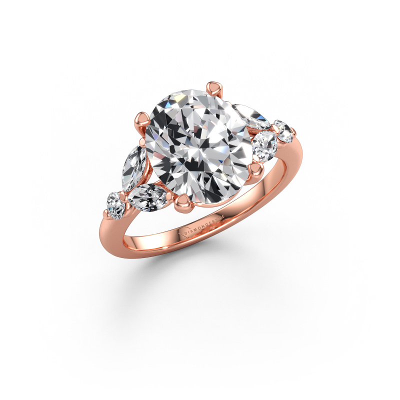 Immagine di Anello di fidanzamento Megan OVL 585 oro rosa Diamante lab grown 4.53 crt