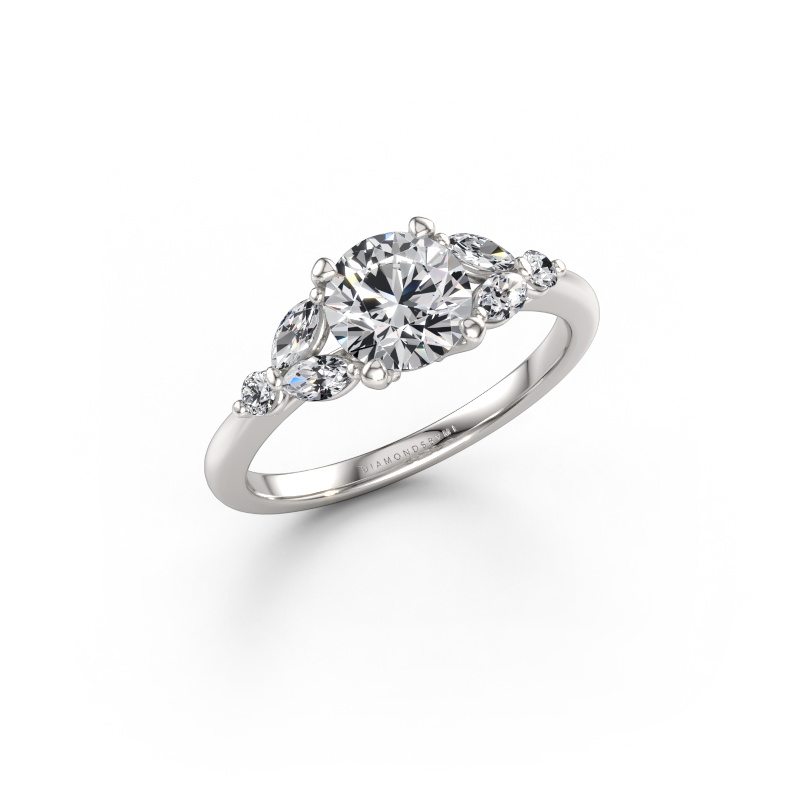 Immagine di Anello di fidanzamento Megan RND 585 oro bianco Diamante lab grown 1.46 crt