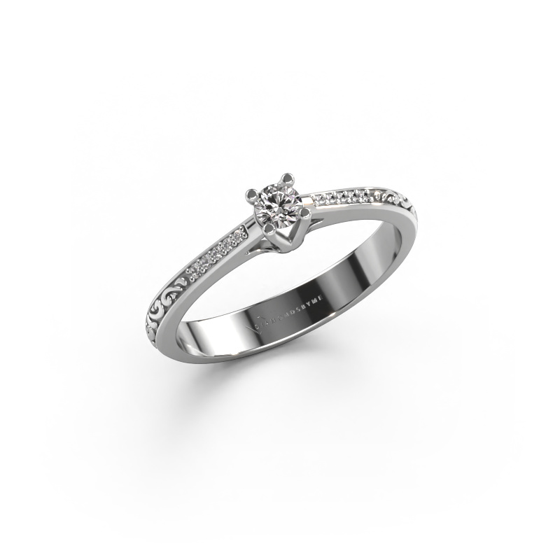 Image of Engagement ring Mei 585 white gold Diamond 0.134 crt