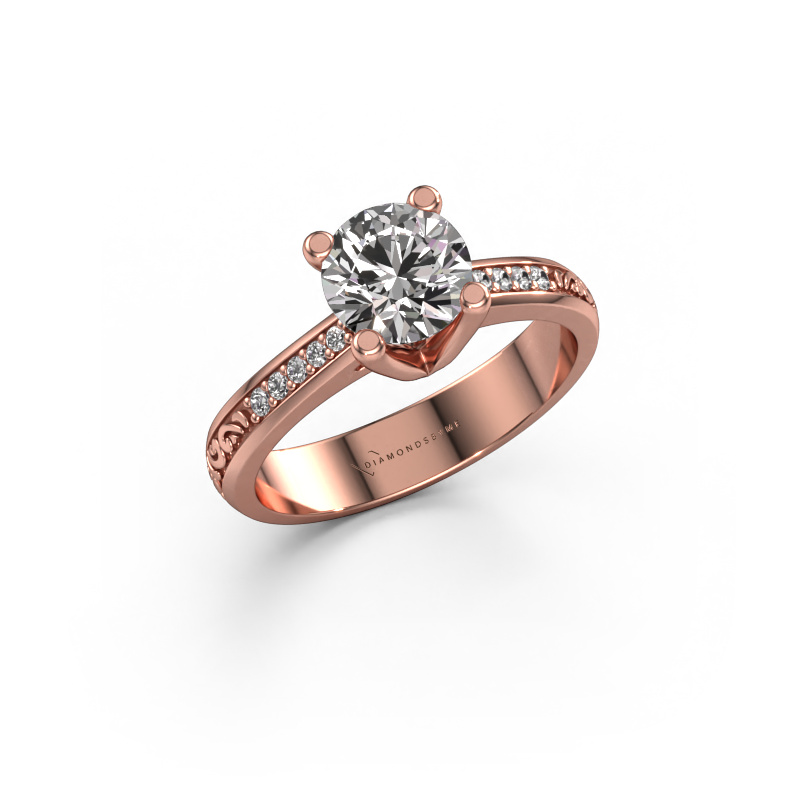 Image of Engagement ring Mei 585 rose gold Diamond 1.049 crt