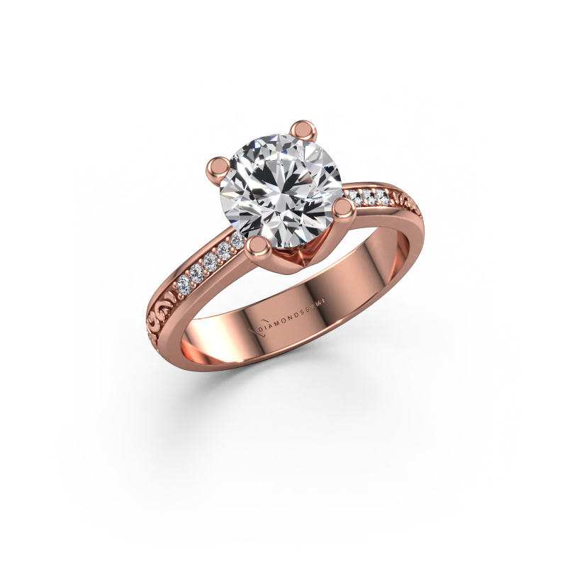 Image of Engagement ring Mei 585 rose gold Diamond 2.077 crt