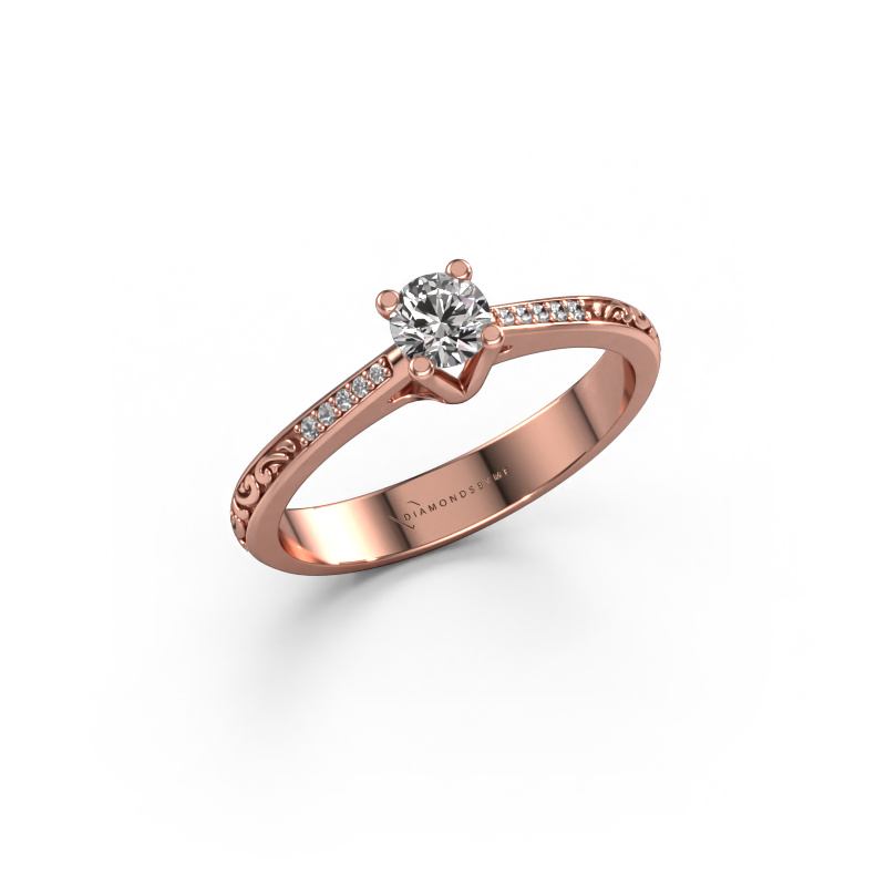 Image of Engagement ring Mei 585 rose gold Diamond 0.286 crt
