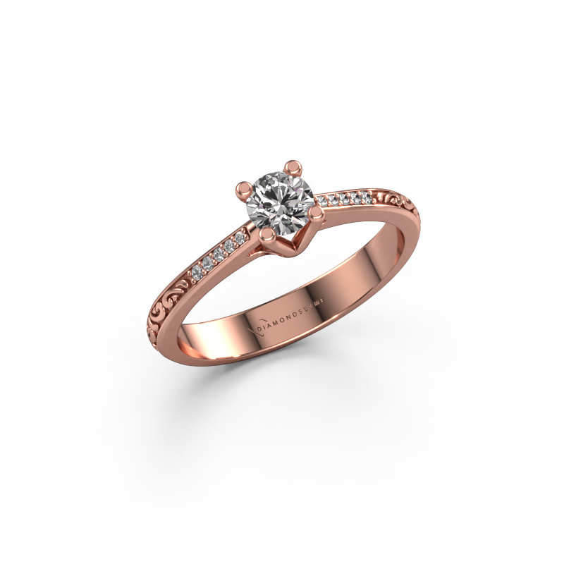 Image of Engagement ring Mei 585 rose gold Diamond 0.336 crt