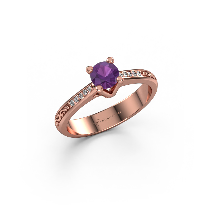 Bild von Verlobungsring Mei 585 Roségold Amethyst 4.7 mm