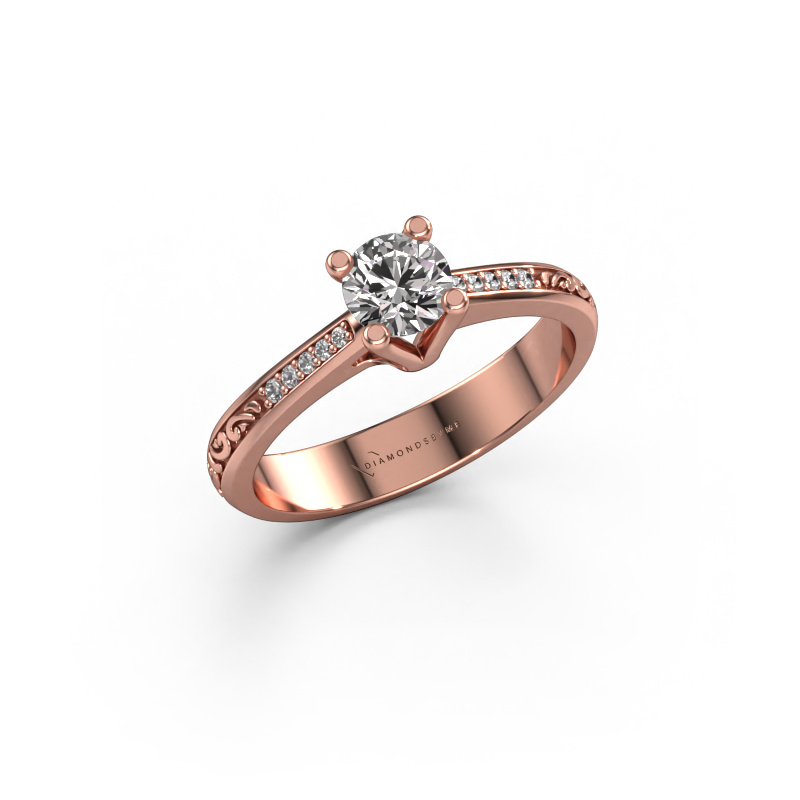 Image of Engagement ring Mei 585 rose gold Zirconia 4.7 mm