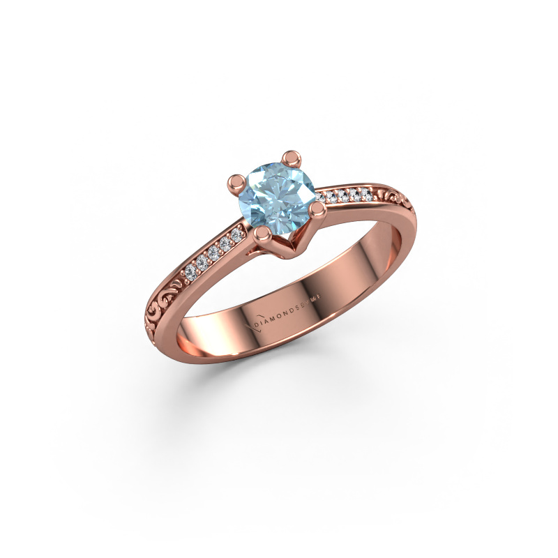 Bild von Verlobungsring Mei 585 Roségold Blauer Labordiamant 4.7 mm