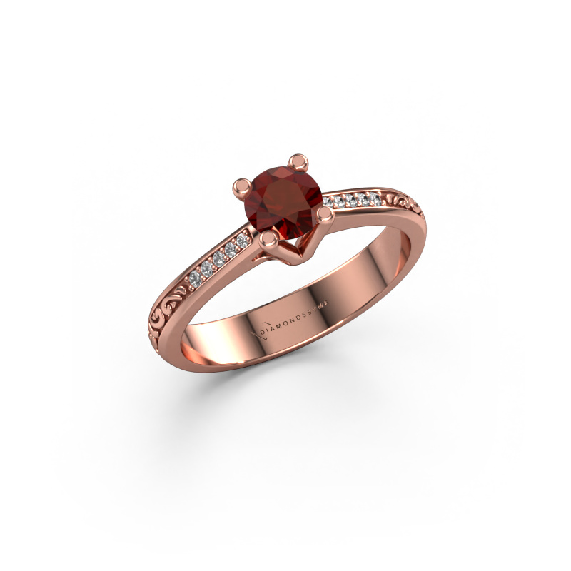 Afbeelding van Verlovingsring Mei 585 rosé goud Granaat 4.7 mm