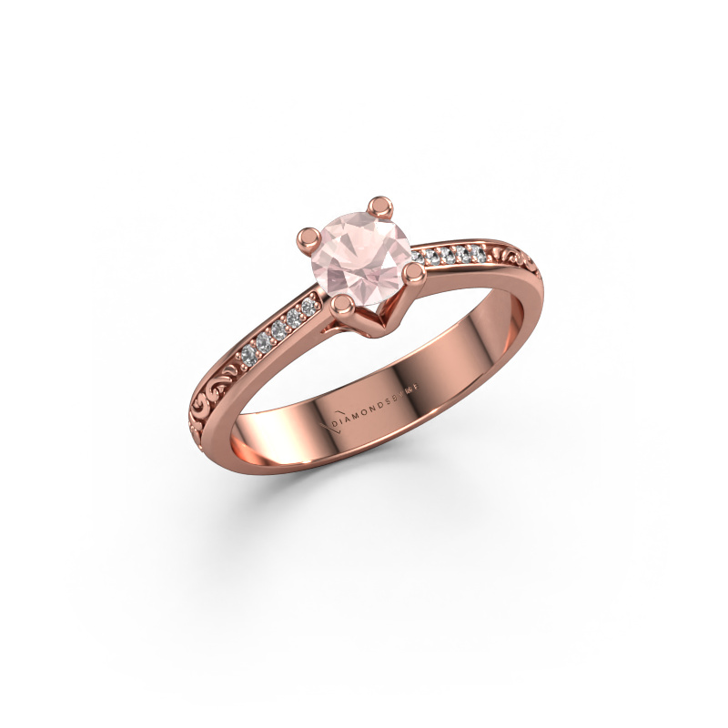 Image of Engagement ring Mei 585 rose gold Morganite champagne 4.7 mm