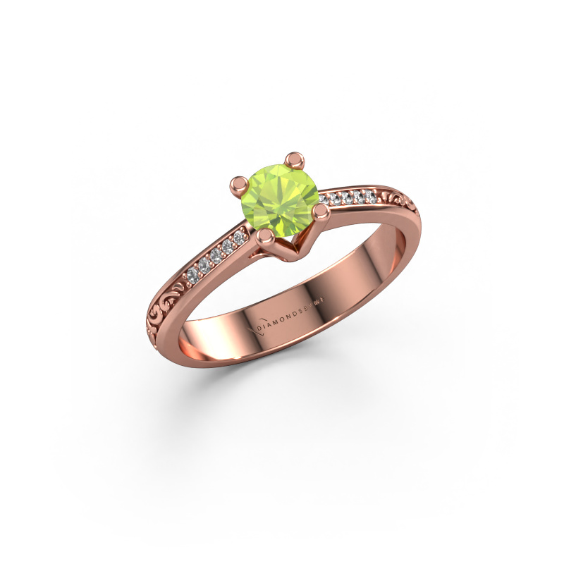 Image of Engagement ring Mei 585 rose gold Peridot 4.7 mm