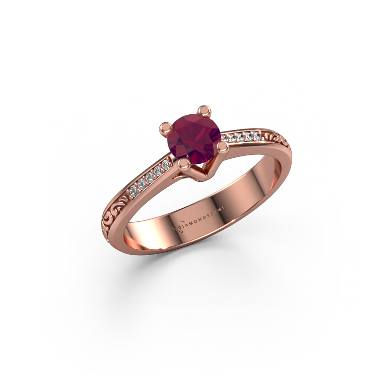 Bild von Verlobungsring Mei 585 Roségold Rhodolit 4.7 mm