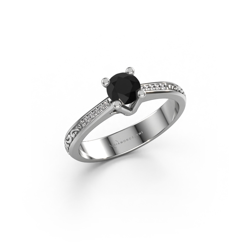 Afbeelding van Verlovingsring Mei 950 platina Zwarte diamant 0.529 crt