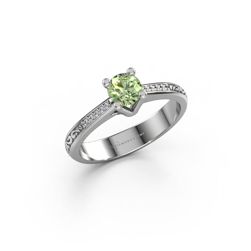 Bild von Verlobungsring Mei 950 Platin Grüner Labor-Diamant 4.7 mm