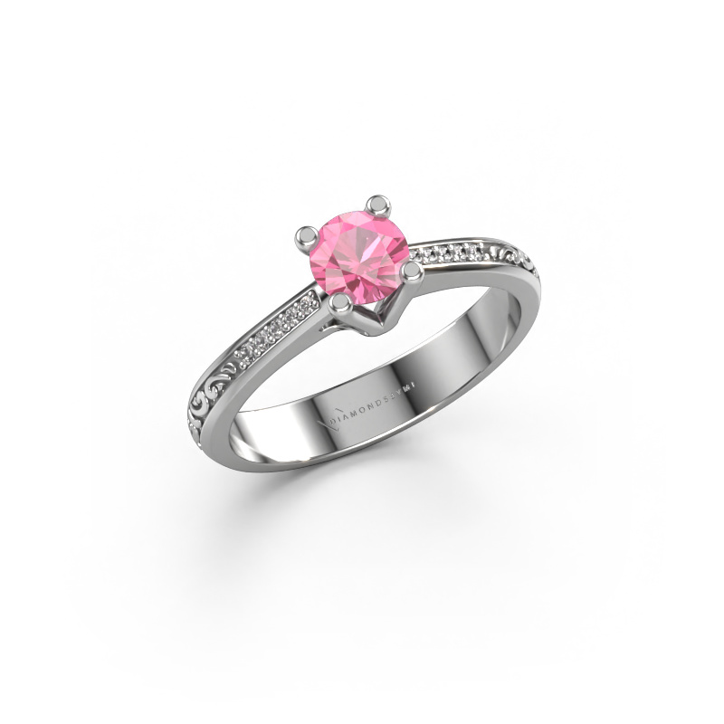 Bild von Verlobungsring Mei 585 Weißgold Pink Saphir 4.7 mm