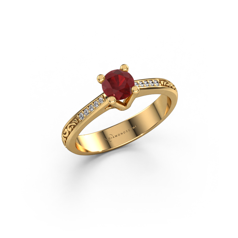 Image of Engagement ring Mei 585 gold Ruby 4.7 mm