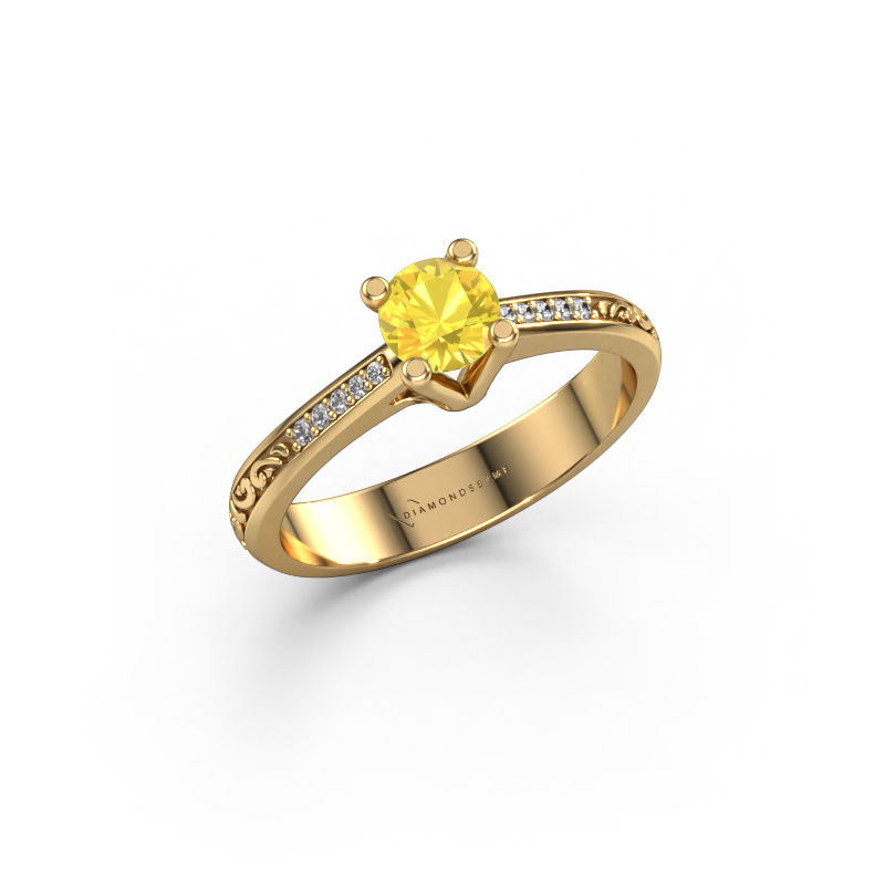 Afbeelding van Verlovingsring Mei 585 goud Gele saffier 4.7 mm