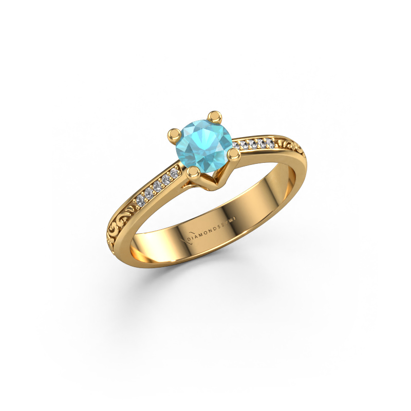 Bild von Verlobungsring Mei 585 Gold Blau Topas 4.7 mm